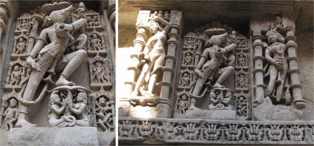 Vishnu sculpture Gujarat, traditional carving Rani ki vav